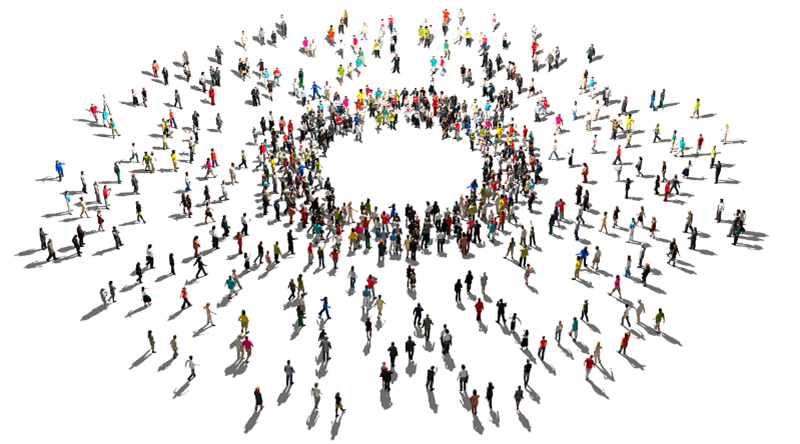 Drawing In crowd image